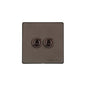 Vintage Range Matt Bronze Switches & Sockets, X09 - 2 Gang Toggle Switch by Heritage Brass By M-Marcus