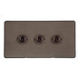 Vintage Range Matt Bronze Switches & Sockets, X09 - 3 Gang Toggle Switch by Heritage Brass By M-Marcus