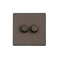 Vintage Range Matt Bronze Switches & Sockets, X09 - 2 Gang Dimmer 400 watts (Compatible with halogen/ incandescent bulbs) by Heritage Brass By M-Marcus