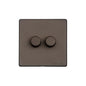 Vintage Range Matt Bronze Switches & Sockets, X09 - 2 Gang TED Dimmer (Compatible with LED Lamps) by Heritage Brass By M-Marcus