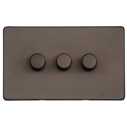 Vintage Range Matt Bronze Switches & Sockets, X09 - 3G Multi Location Secondary Dimmer by Heritage Brass By M-Marcus