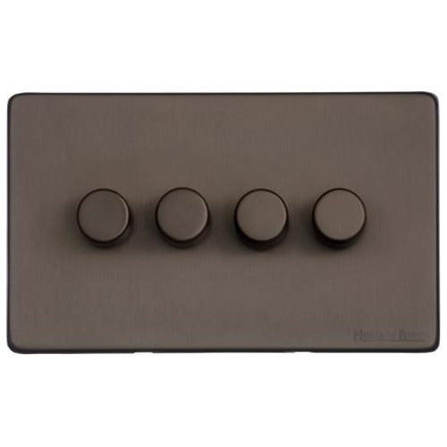 Vintage Range Matt Bronze Switches & Sockets, X09 - 4G Multi Location Primary Dimmer by Heritage Brass By M-Marcus
