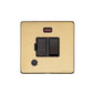 Vintage Range Satin Brass Switches & Sockets, X44 - Switched Spur with Neon + Cord (13 Amp) by Heritage Brass By M-Marcus