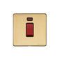 Vintage Range Satin Brass Switches & Sockets, X44 - 45A DP Cooker Switch with Neon (single plate) by Heritage Brass By M-Marcus