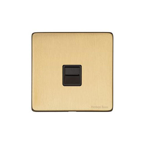 Vintage Range Satin Brass Switches & Sockets, X44 - 1 Gang Secondary Line Socket by Heritage Brass By M-Marcus