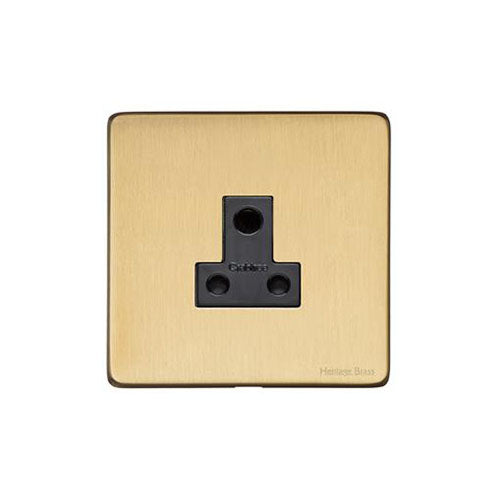 Vintage Range Satin Brass Switches & Sockets, X44 - 5 Amp 3 Round Pin Socket by Heritage Brass By M-Marcus