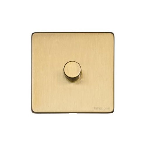 Vintage Range Satin Brass Switches & Sockets, X44 - 1G Multi Location Primary Dimmer by Heritage Brass By M-Marcus