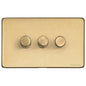 Vintage Range Satin Brass Switches & Sockets, X44 - 3G Multi Location Primary Dimmer by Heritage Brass By M-Marcus