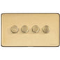 Vintage Range Satin Brass Switches & Sockets, X44 - 4 Gang Dimmer 250 watts (Compatible with halogen/ incandescent bulbs) by Heritage Brass By M-Marcus