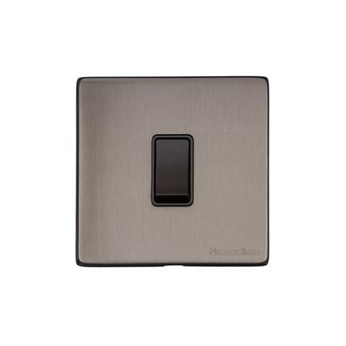 Vintage Range Satin Black Nickel Switches & Sockets, X66 - 1 Gang Rocker Switch by Heritage Brass By M-Marcus