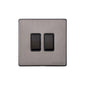Vintage Range Satin Black Nickel Switches & Sockets, X66 - 2 Gang Rocker Switch by Heritage Brass By M-Marcus