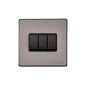 Vintage Range Satin Black Nickel Switches & Sockets, X66 - 3 Gang Rocker Switch by Heritage Brass By M-Marcus
