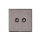 Vintage Range Satin Black Nickel Switches & Sockets, X66 - 2 Gang TV Coaxial Socket by Heritage Brass By M-Marcus
