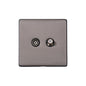 Vintage Range Satin Black Nickel Switches & Sockets, X66 - TV/Satellite Socket by Heritage Brass By M-Marcus