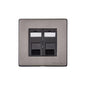 Vintage Range Satin Black Nickel Switches & Sockets, X66 - 2 Gang Master Line Socket by Heritage Brass By M-Marcus
