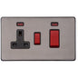 Vintage Range Satin Black Nickel Switches & Sockets, X66 - 45A Cooker Unit + 13A Socket by Heritage Brass By M-Marcus