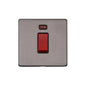 Vintage Range Satin Black Nickel Switches & Sockets, X66 - 45A DP Cooker Switch with Neon (single plate) by Heritage Brass By M-Marcus