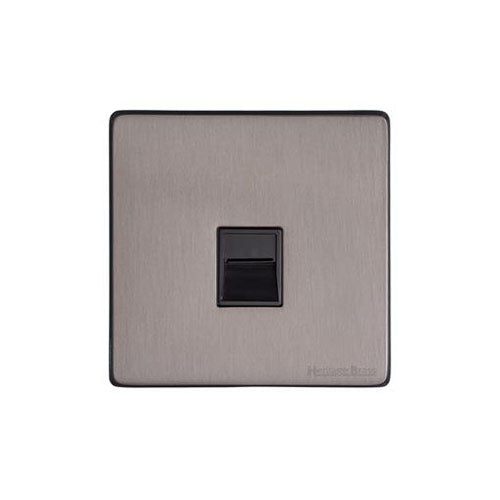 Vintage Range Satin Black Nickel Switches & Sockets, X66 - 1 Gang Master Line Socket by Heritage Brass By M-Marcus