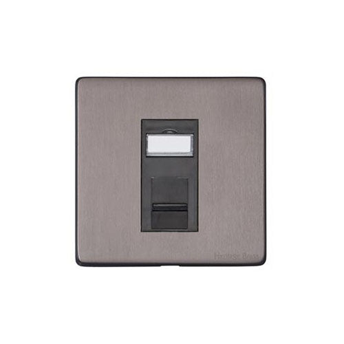 Vintage Range Satin Black Nickel Switches & Sockets, X66 - 1 Gang RJ11 by Heritage Brass By M-Marcus