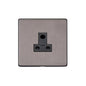 Vintage Range Satin Black Nickel Switches & Sockets, X66 - 5 Amp 3 Round Pin Socket by Heritage Brass By M-Marcus