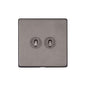 Vintage Range Satin Black Nickel Switches & Sockets, X66 - 2 Gang Toggle Switch by Heritage Brass By M-Marcus