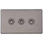 Vintage Range Satin Black Nickel Switches & Sockets, X66 - 3 Gang Toggle Switch by Heritage Brass By M-Marcus