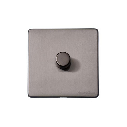 Vintage Range Satin Black Nickel Switches & Sockets, X66 - 1 Gang TED Dimmer (Compatible with LED Lamps) by Heritage Brass By M-Marcus