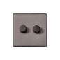 Vintage Range Satin Black Nickel Switches & Sockets, X66 - 2 Gang TED Dimmer (Compatible with LED Lamps) by Heritage Brass By M-Marcus