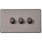 Vintage Range Satin Black Nickel Switches & Sockets, X66 - 3 Gang Dimmer 400 watts (Compatible with halogen/ incandescent bulbs) by Heritage Brass By M-Marcus