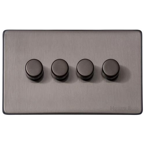 Vintage Range Satin Black Nickel Switches & Sockets, X66 - 4G Multi Location Primary Dimmer by Heritage Brass By M-Marcus