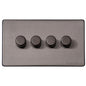 Vintage Range Satin Black Nickel Switches & Sockets, X66 - 4 Gang Dimmer 400 watts(Compatible with halogen/ incandescent bulbs) by Heritage Brass By M-Marcus