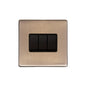 Vintage Range Antique Brass Switches & Sockets, X91 - 3 Gang Rocker Switch by Heritage Brass By M-Marcus