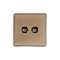 Vintage Range Antique Brass Switches & Sockets, X91 - 2 Gang TV Coaxial Socket by Heritage Brass By M-Marcus