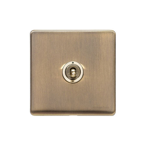 Vintage Range Antique Brass Switches & Sockets, X91 - 1 Gang Intermediate Toggle Switch by Heritage Brass By M-Marcus