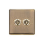Vintage Range Antique Brass Switches & Sockets, X91 - 2 Gang Toggle Switch by Heritage Brass By M-Marcus