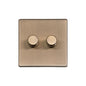 Vintage Range Antique Brass Switches & Sockets, X91 - 2 Gang Dimmer 400 watts (Compatible with halogen/ incandescent bulbs) by Heritage Brass By M-Marcus