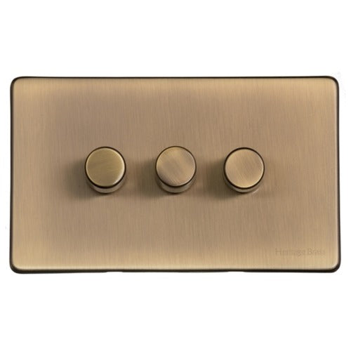 Vintage Range Antique Brass Switches & Sockets, X91 - 3G Multi Location Secondary Dimmer by Heritage Brass By M-Marcus