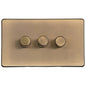 Vintage Range Antique Brass Switches & Sockets, X91 - 3 Gang Dimmer 400 watts (Compatible with halogen/ incandescent bulbs) by Heritage Brass By M-Marcus