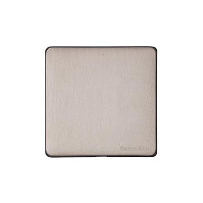 Vintage Range Aged Pewter Switches & Sockets, XAP - Single Blank Plate by Heritage Brass By M-Marcus