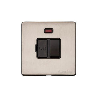 Vintage Range Aged Pewter Switches & Sockets, XAP - Switched Spur with Neon (13 Amp) by Heritage Brass By M-Marcus