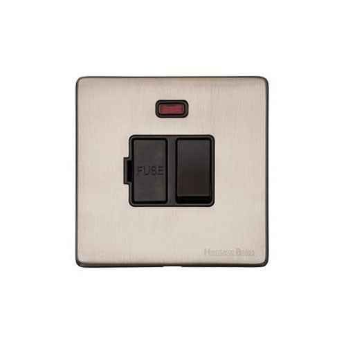 Vintage Range Aged Pewter Switches & Sockets, XAP - Switched Spur with Neon (13 Amp) by Heritage Brass By M-Marcus