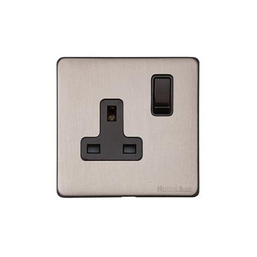 Vintage Range Aged Pewter Switches & Sockets, XAP - Single Socket (13 Amp) by Heritage Brass By M-Marcus