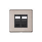 Vintage Range Aged Pewter Switches & Sockets, XAP - 2 Gang Master Line Socket by Heritage Brass By M-Marcus