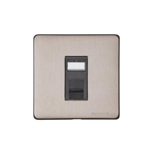 Vintage Range Aged Pewter Switches & Sockets, XAP - 1 Gang CAT6 by Heritage Brass By M-Marcus