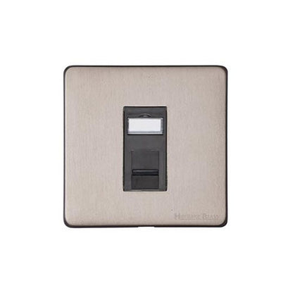 Vintage Range Aged Pewter Switches & Sockets, XAP - 1 Gang CAT6 by Heritage Brass By M-Marcus