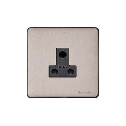 Vintage Range Aged Pewter Switches & Sockets, XAP - 5 Amp 3 Round Pin Socket by Heritage Brass By M-Marcus