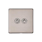 Vintage Range Aged Pewter Switches & Sockets, XAP - 2 Gang Toggle Switch by Heritage Brass By M-Marcus