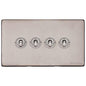 Vintage Range Aged Pewter Switches & Sockets, XAP - 4 Gang Toggle Switch by Heritage Brass By M-Marcus