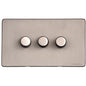 Vintage Range Aged Pewter Switches & Sockets, XAP - 3 Gang Dimmer 400 watts (Compatible with halogen/ incandescent bulbs) by Heritage Brass By M-Marcus