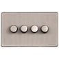 Vintage Range Aged Pewter Switches & Sockets, XAP - 4 Gang TED Dimmer (Compatible with LED Lamps) by Heritage Brass By M-Marcus